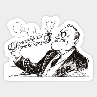 1935 Franklin D. Roosevelt Burns US Constitution Sticker